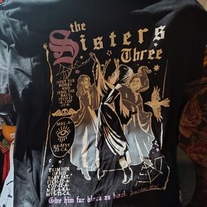 Disney Black Kids Tee with Gold and Purple 'The Sisters Three' Graphic